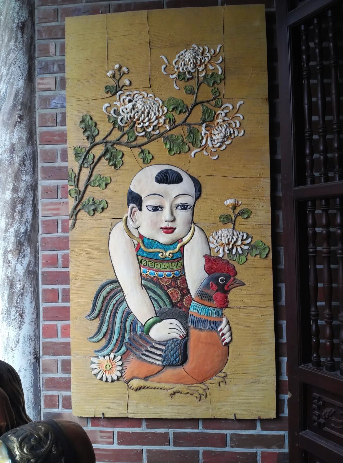 Bộ Tranh Gốm Đắp Nổi Đông Hồ "Vinh Hoa - Phú Quý" - tranh gốm sứ Bát Tràng đắp nổi - ảnh 3