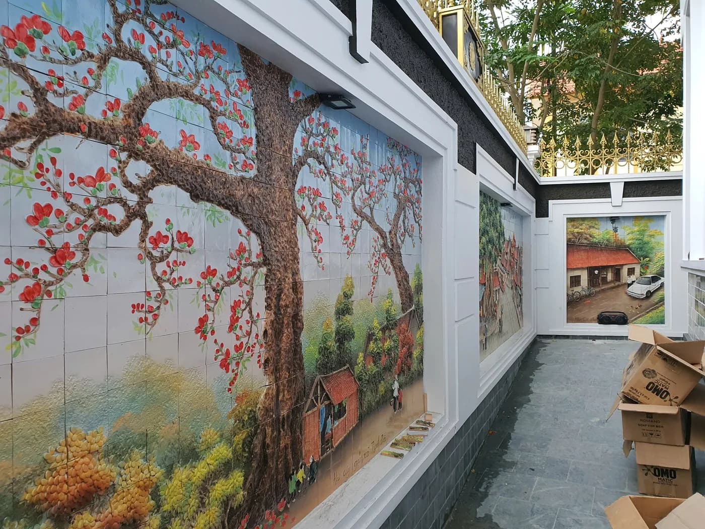 Tranh Bộ Bát Tràng - tranh gốm sứ Bát Tràng
